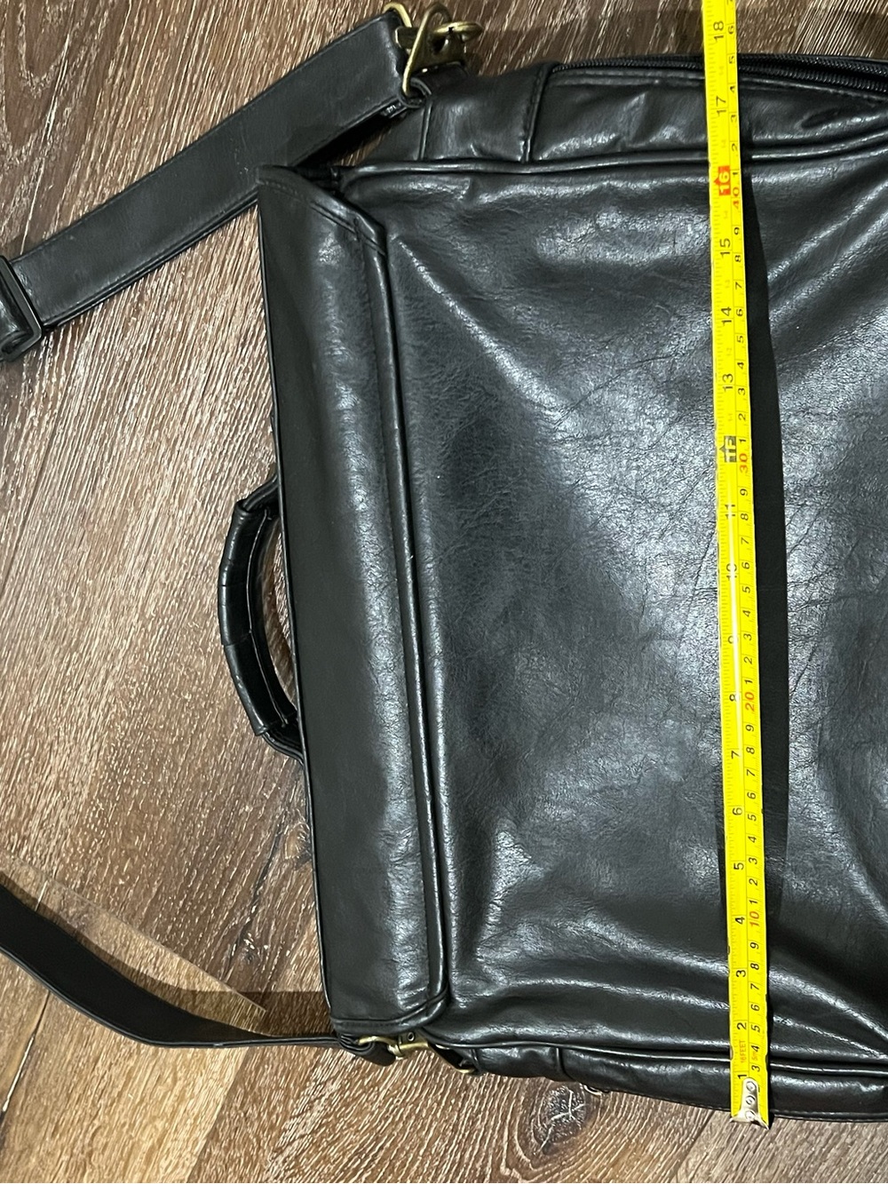 Vintage USGA 1894 Black Leather Men's Messenger travel Bag with Emblem - Picture 5 of 12